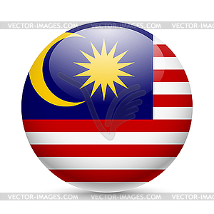 Round glossy icon of Malaysia - vector clipart