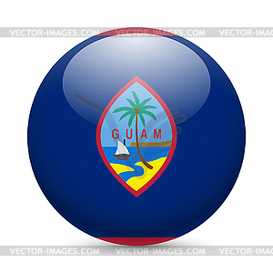 Round glossy icon of Guam - vector clip art