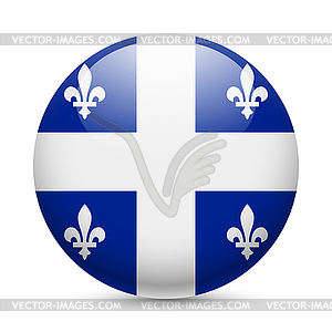 Round glossy icon of Quebec - vector clipart / vector image