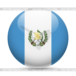 Round glossy icon of Guatemala - vector image