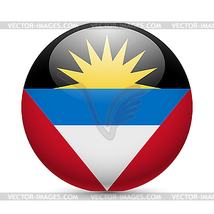 Round glossy icon of Antigua and Barbuda - vector clip art