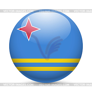 Round glossy icon of Aruba - vector clipart