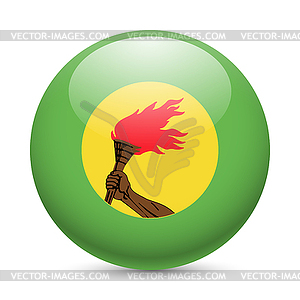 Round glossy icon of Zaire - vector clipart