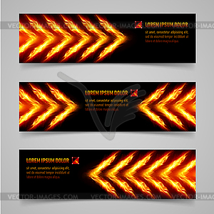 Fire banners - vector image