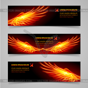 Fire banners - vector clip art