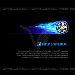 Flaming wheel - vector clipart