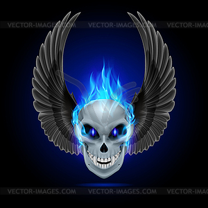 Flaming мутантный череп - стоковый векторный клипарт