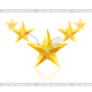 Five gold stars in shape of wedge - vector clip art