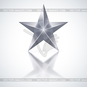 Серебряная звезда - векторное графическое изображение