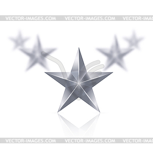 Пять серебряных звезд в форме клина - векторный эскиз