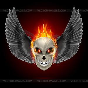 Flaming mutant skull - vector EPS clipart