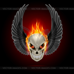 Flaming mutant skull - vector image