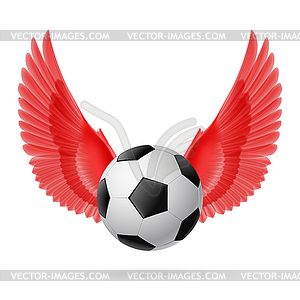 Flying ball - color vector clipart