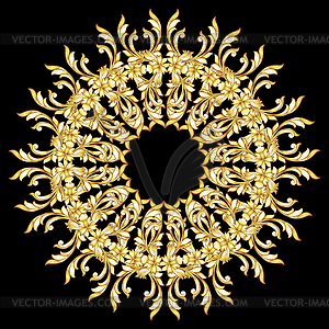 Golden flower pattern - vector image