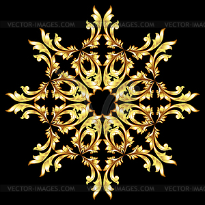 Золотой цветочный узор - векторный клипарт / векторное изображение