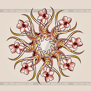 Flower pattern henna - vector clip art