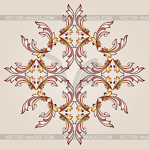 Flower pattern henna - vector image