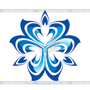 Abstract blue flower - vector clip art