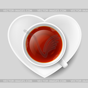 Romantic tea drinking - vector clipart