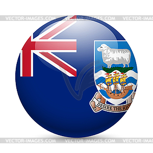 Round glossy icon of Falkland Islands - vector clipart