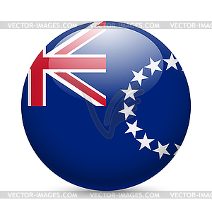 Round glossy icon of Cook Islands - vector clip art