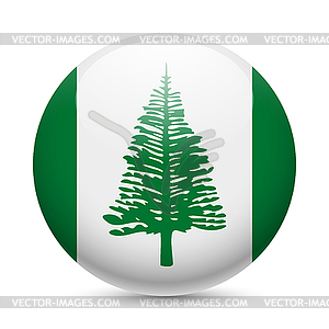 Round glossy icon of Norfolk Island - vector image