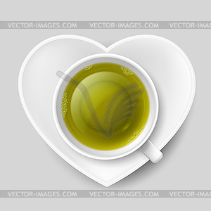 Romantic tea drinking - vector image