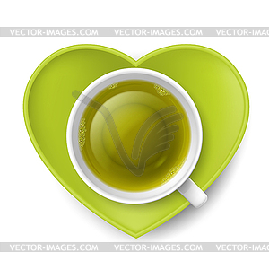 Romantic tea drinking - vector clipart