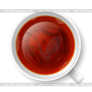 Cup of black tea - vector image