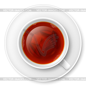 Cup of black tea - vector clipart