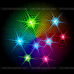 Shiny sparkles on dark - vector clip art