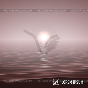 Sunshine over calm water, toned image - vector clip art