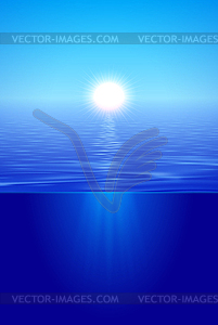Sunshine over calm water in blue - royalty-free vector clipart