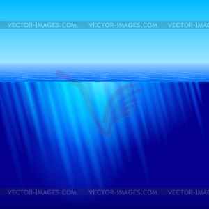 Rays of Sun underwater - royalty-free vector image