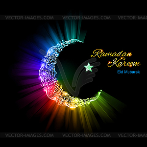 Greeting card of holy Muslim month Ramadan - vector image