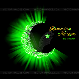 Greeting card of holy Muslim month Ramadan - vector clip art
