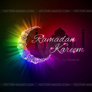 Greeting card of holy Muslim month Ramadan - vector clipart