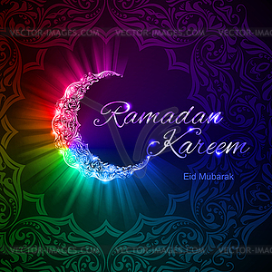 Greeting card of holy Muslim month Ramadan - vector image