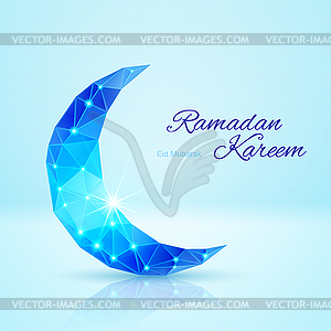 Greeting card of holy Muslim month Ramadan - vector clip art