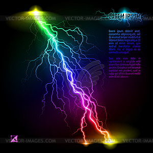 Oblique lightning line - vector image