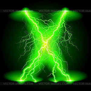 Crosswise lightning lines - vector clip art