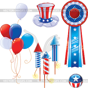 Fourth of July symbols - vector clipart