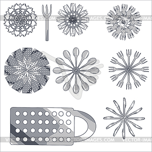 Set of decorative products - vector clipart