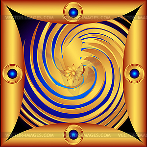 Patterned gold frame - vector image