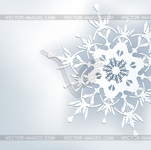 Stylish abstract background, 3d ornate snowflake - vector image