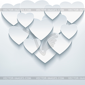 Stylish creative abstract background with 3d hearts - royalty-free vector image