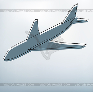 Фон с символом самолета - векторный клипарт Royalty-Free