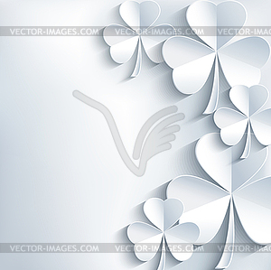 St. Patrick`s day card gray with leaf clover - vector image