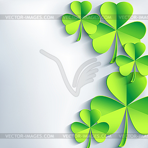 Stylish St. Patrick`s day card with leaf clover - vector image