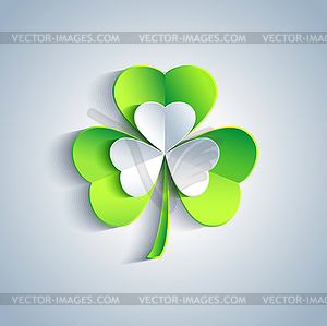 Beautiful Patricks day card gray with leaf clover - vector image